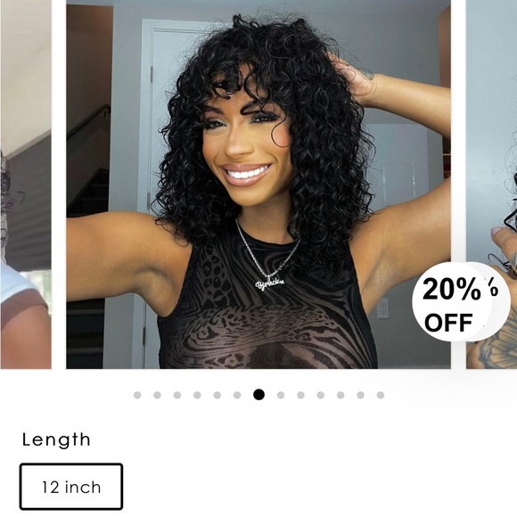 Brand new GORGIUS Natural Boho Curly Bang 12” Wig 🌷 - Picture 7 of 14